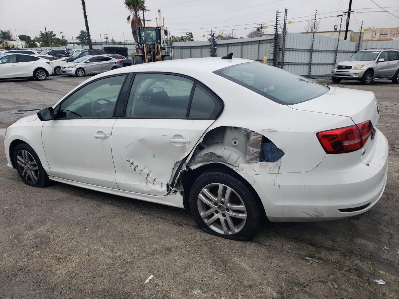 2015 Volkswagen Jetta VIN 3VW2K7AJ5FM211135 Copart auction photo, side / rear end damage thumbnail 2