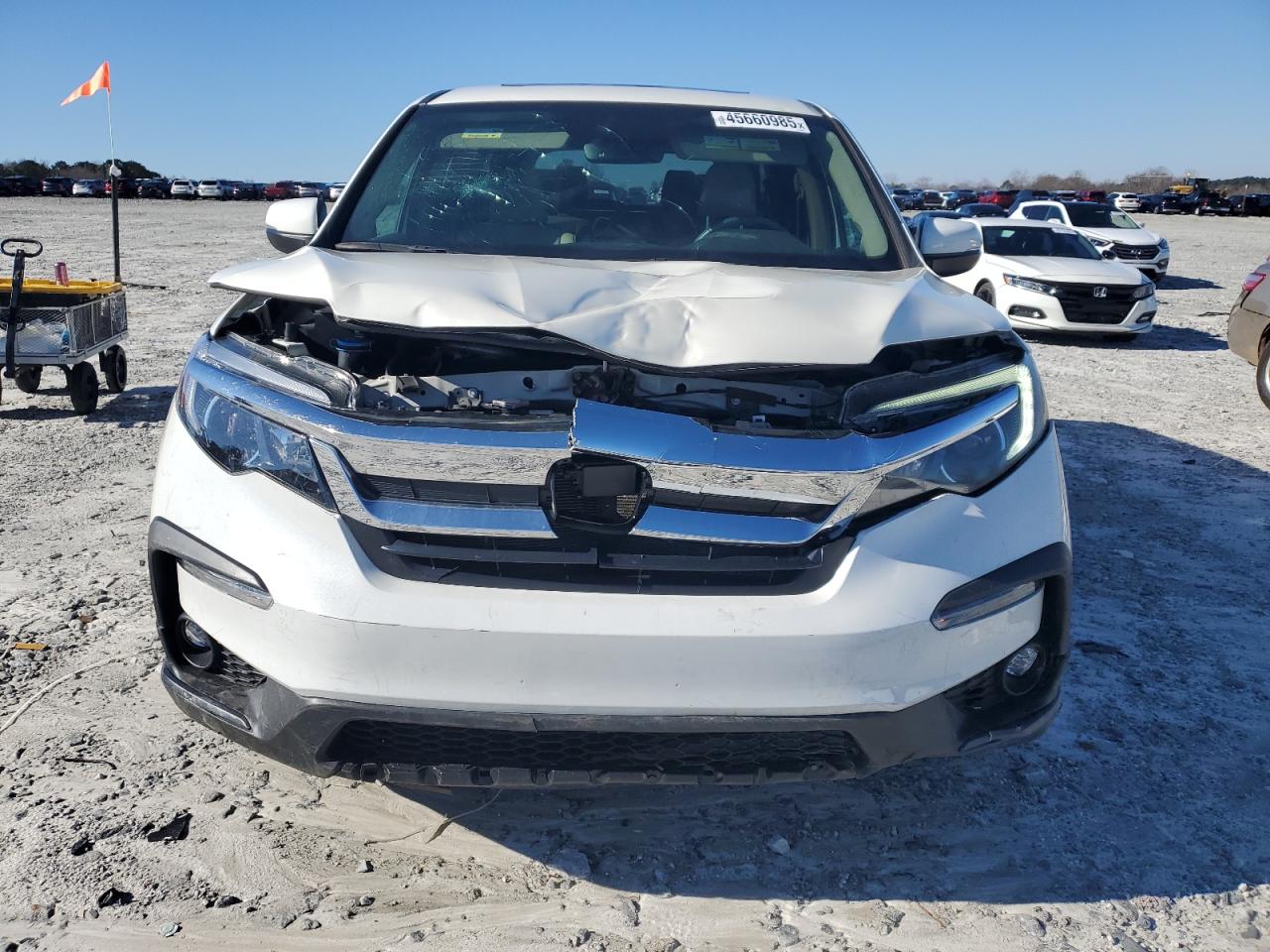 2019 Honda Pilot VIN 5FNYF6H51KB083379 Copart auction photo, front end / rear end damage thumbnail 5
