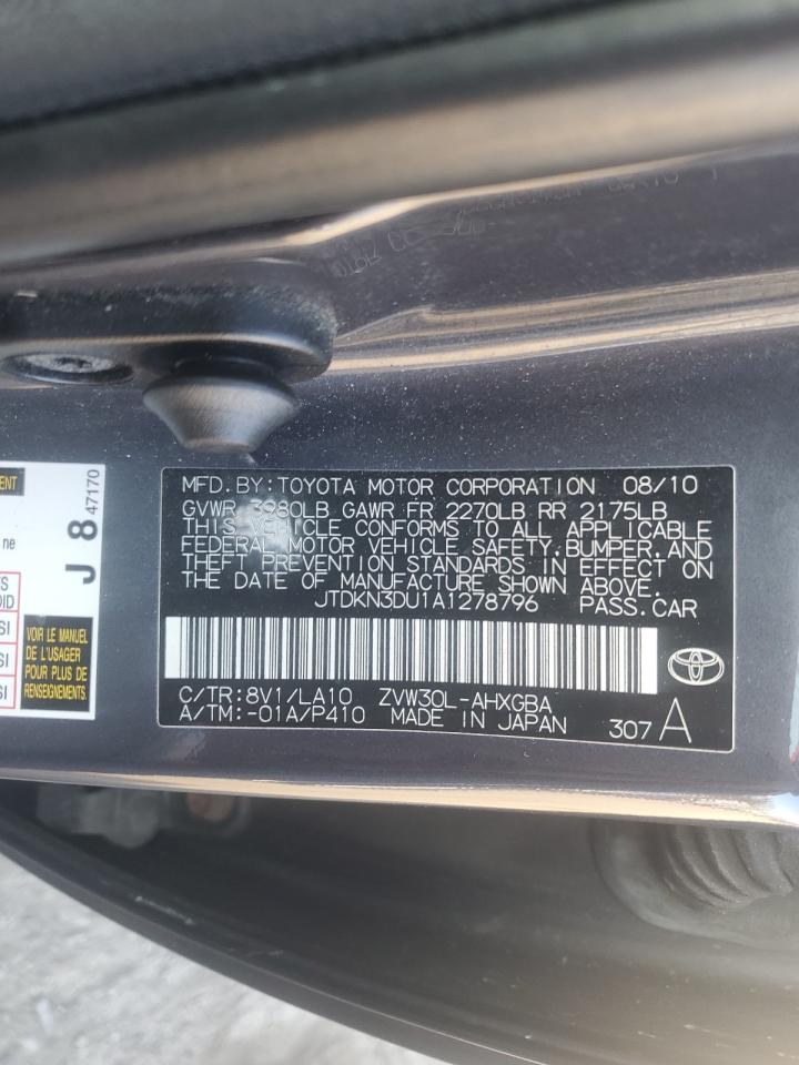 2010 Toyota Prius VIN JTDKN3DU1A1278796 Copart auction photo, minor dent/scratches damage thumbnail 13