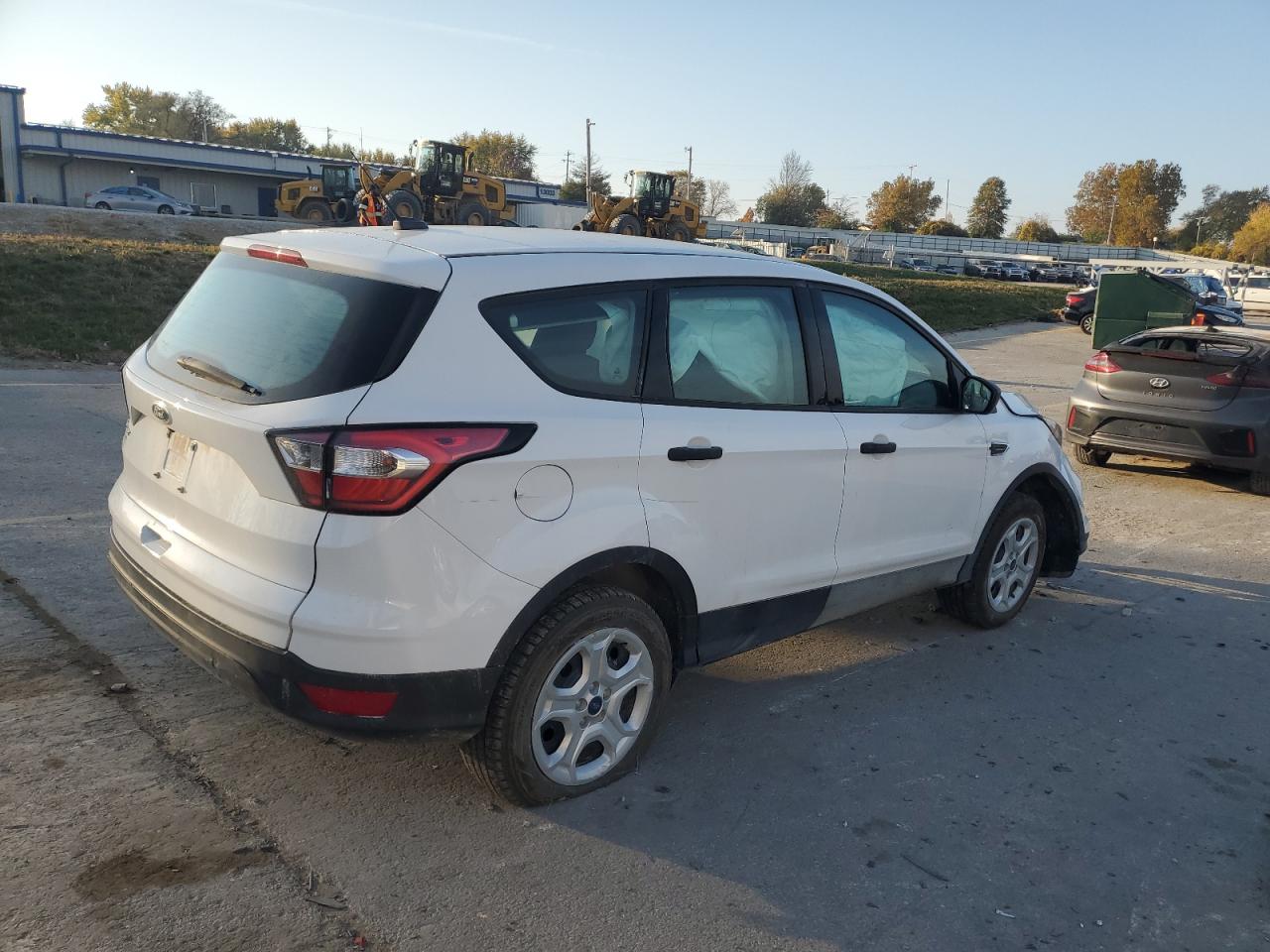 2018 Ford Escape VIN 1FMCU0F70JUC59471 Copart auction photo, front end / side damage thumbnail 3