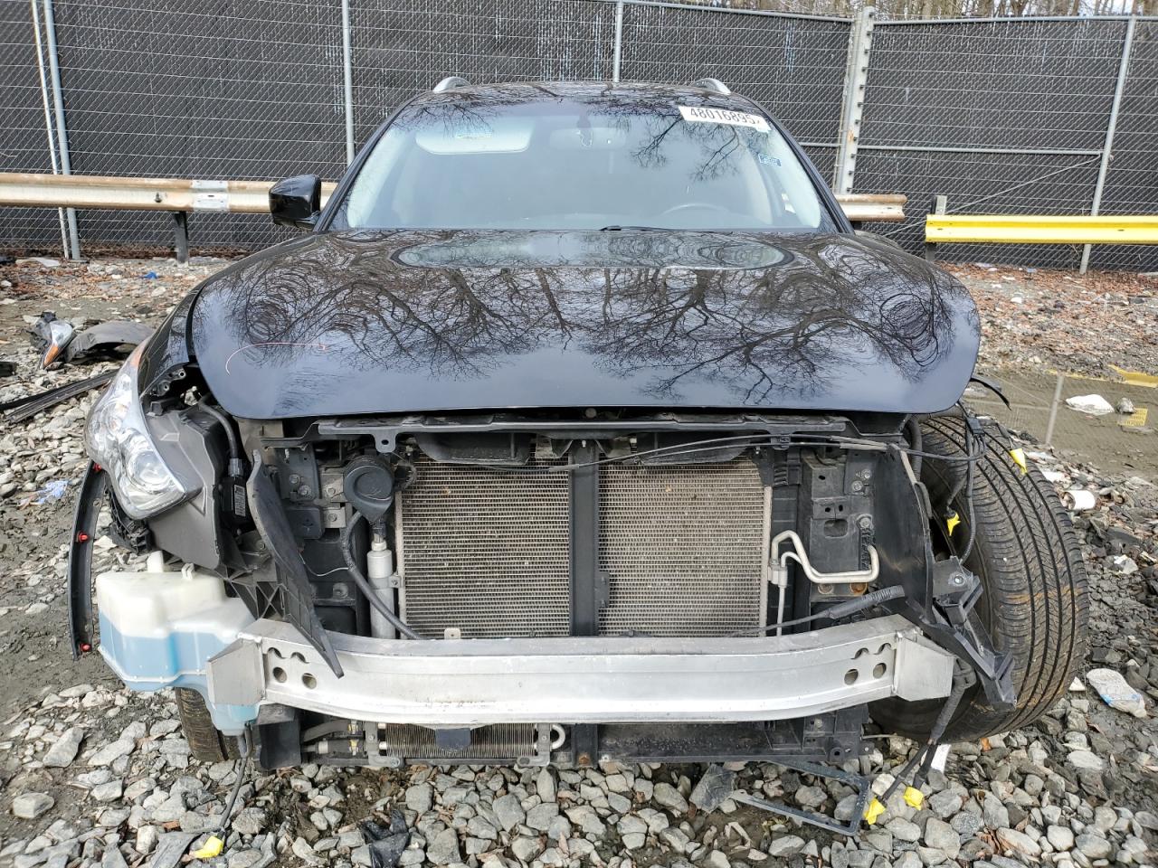 2014 Infiniti QX70 VIN JN8CS1MW9EM411428 Copart auction photo, front end / side damage thumbnail 5