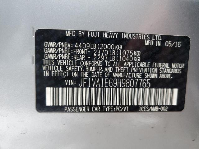 2017 Subaru WRX VIN JF1VA1E69H9807765 Copart auction photo, front end / minor dent/scratches damage thumbnail 13