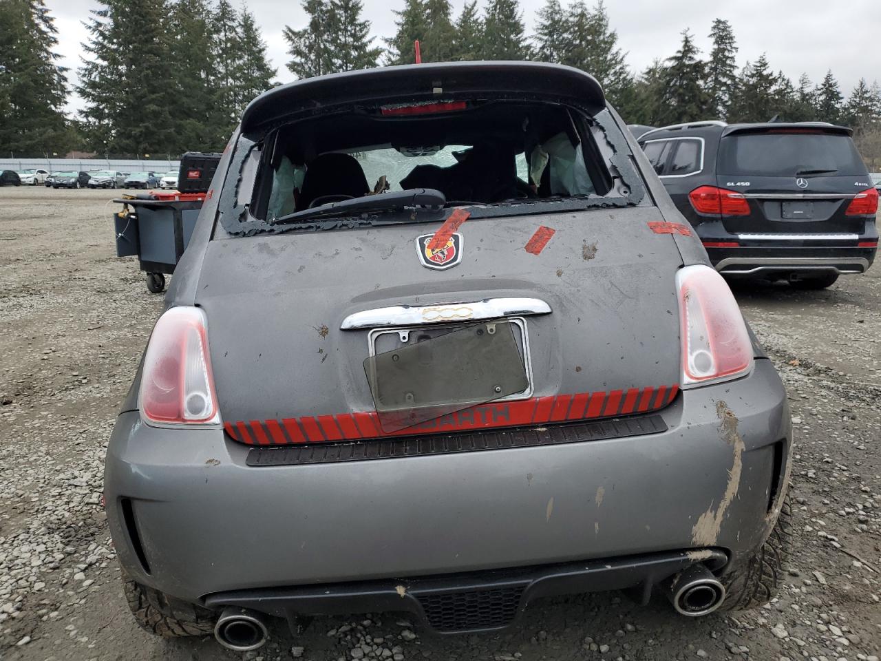 2013 Fiat 500 VIN 3C3CFFFH3DT646609 Copart auction photo, front end / side damage thumbnail 6