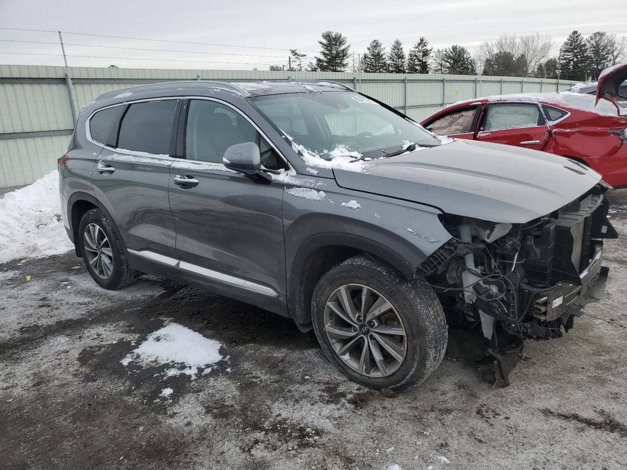 2019 Hyundai Santa Fe VIN 5NMS5CADXKH136720 Copart auction photo, front end / side damage thumbnail 4