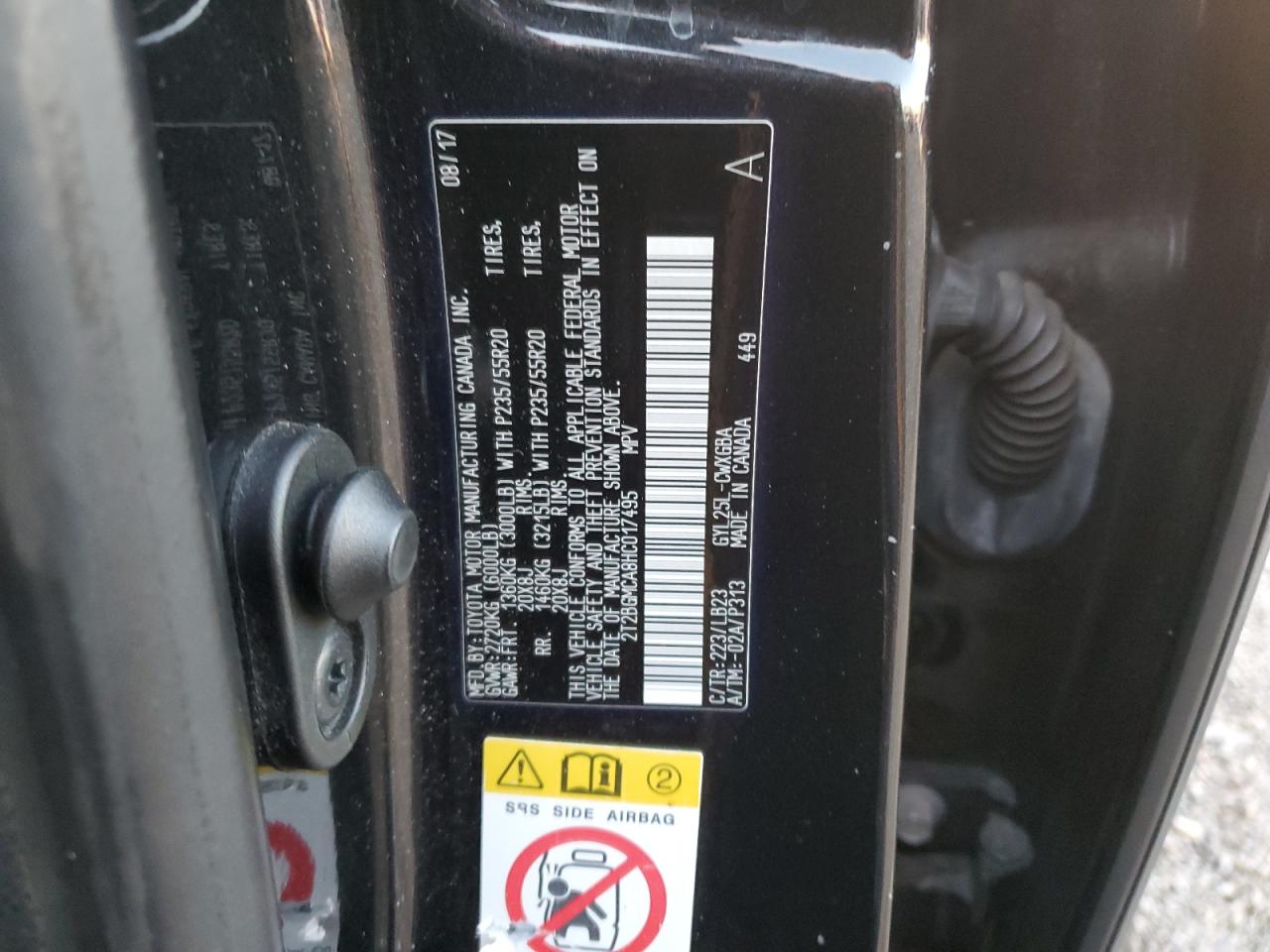 2017 Lexus RX VIN 2T2BGMCA8HC017495 Copart auction photo, front end / minor dent/scratches damage thumbnail 15