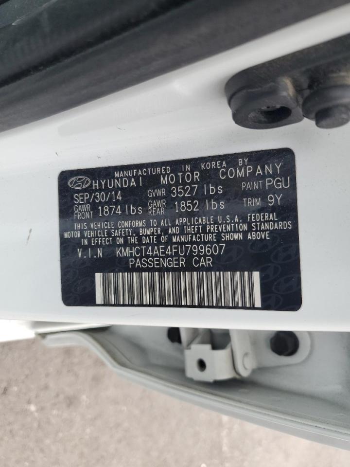 2015 Hyundai Accent VIN KMHCT4AE4FU799607 Copart auction photo, front end damage thumbnail 12