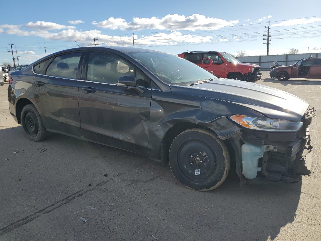 2014 Ford Fusion VIN 3FA6P0HD5ER130026 Copart auction photo, front end / side damage thumbnail 4