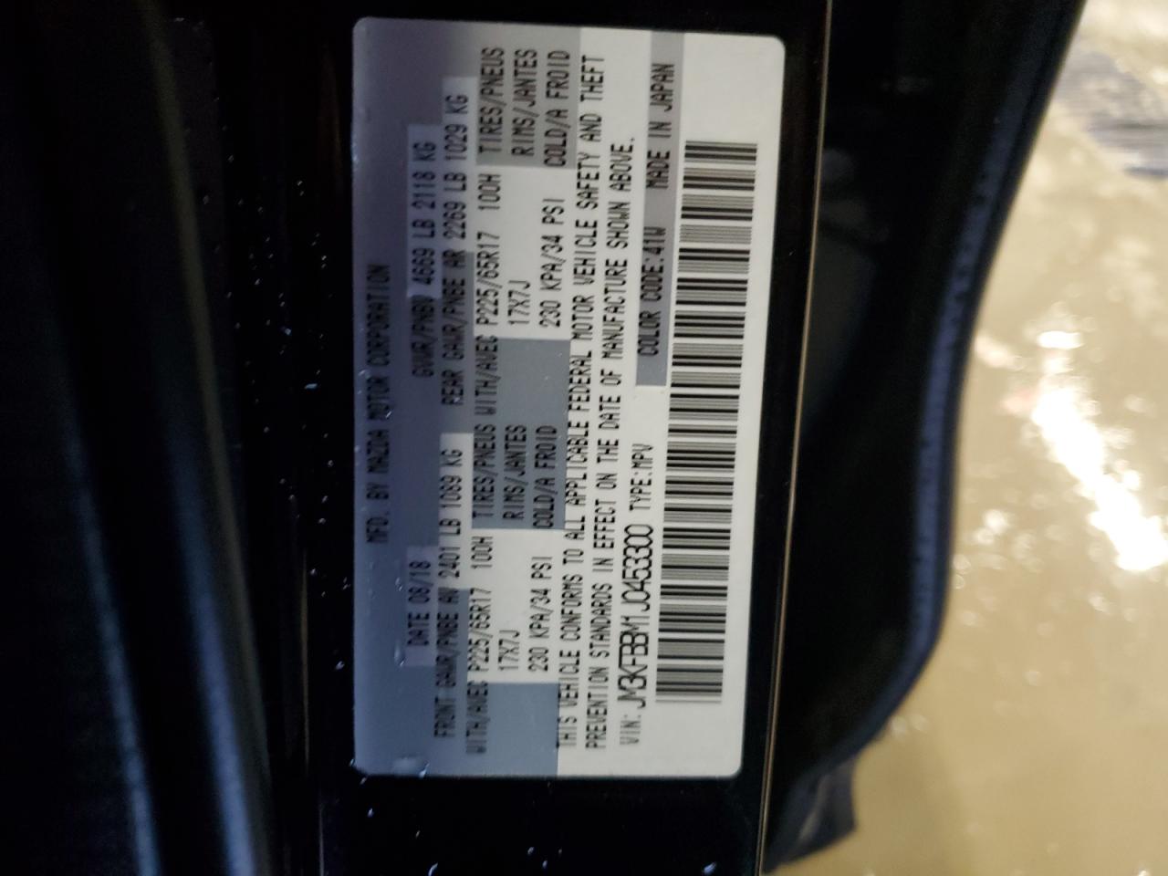 2018 Mazda CX-5 VIN JM3KFBBM1J0453300 Copart auction photo, front end / side damage thumbnail 14