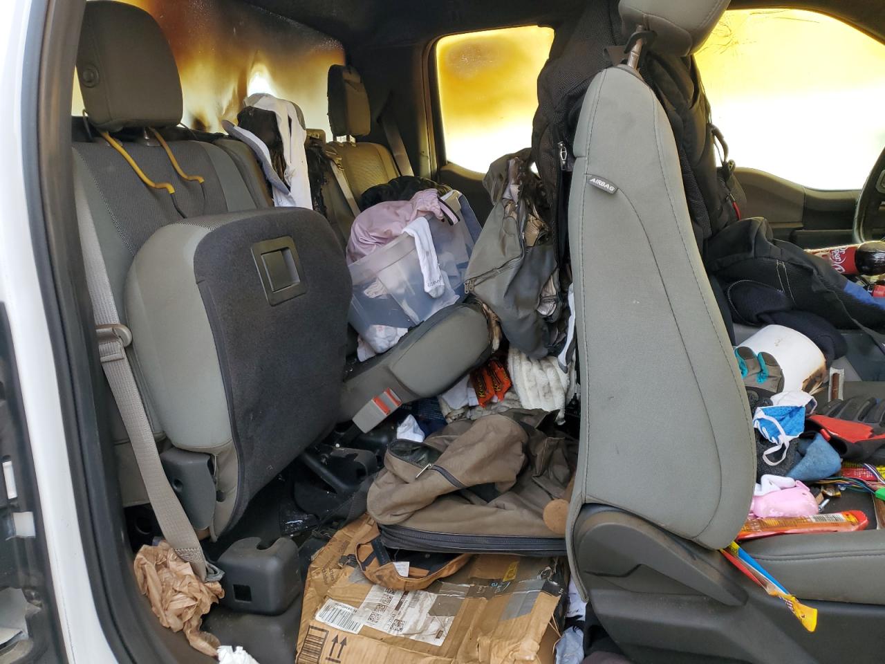 2018 Ford F-150 VIN 1FTEX1CGXJFB33699 Copart auction photo, burn - interior / front end damage thumbnail 10