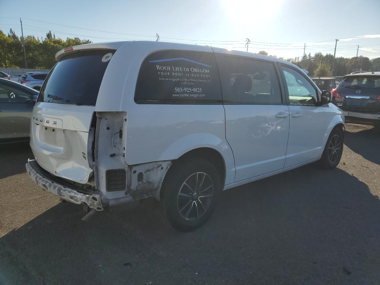 2018 Dodge Caravan VIN 2C4RDGEG0JR344414 Copart auction photo, rear end / front end damage thumbnail 3
