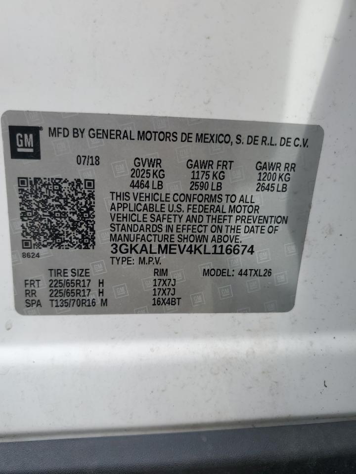 2019 GMC Terrain VIN 3GKALMEV4KL116674 Copart auction photo, front end / side damage thumbnail 14