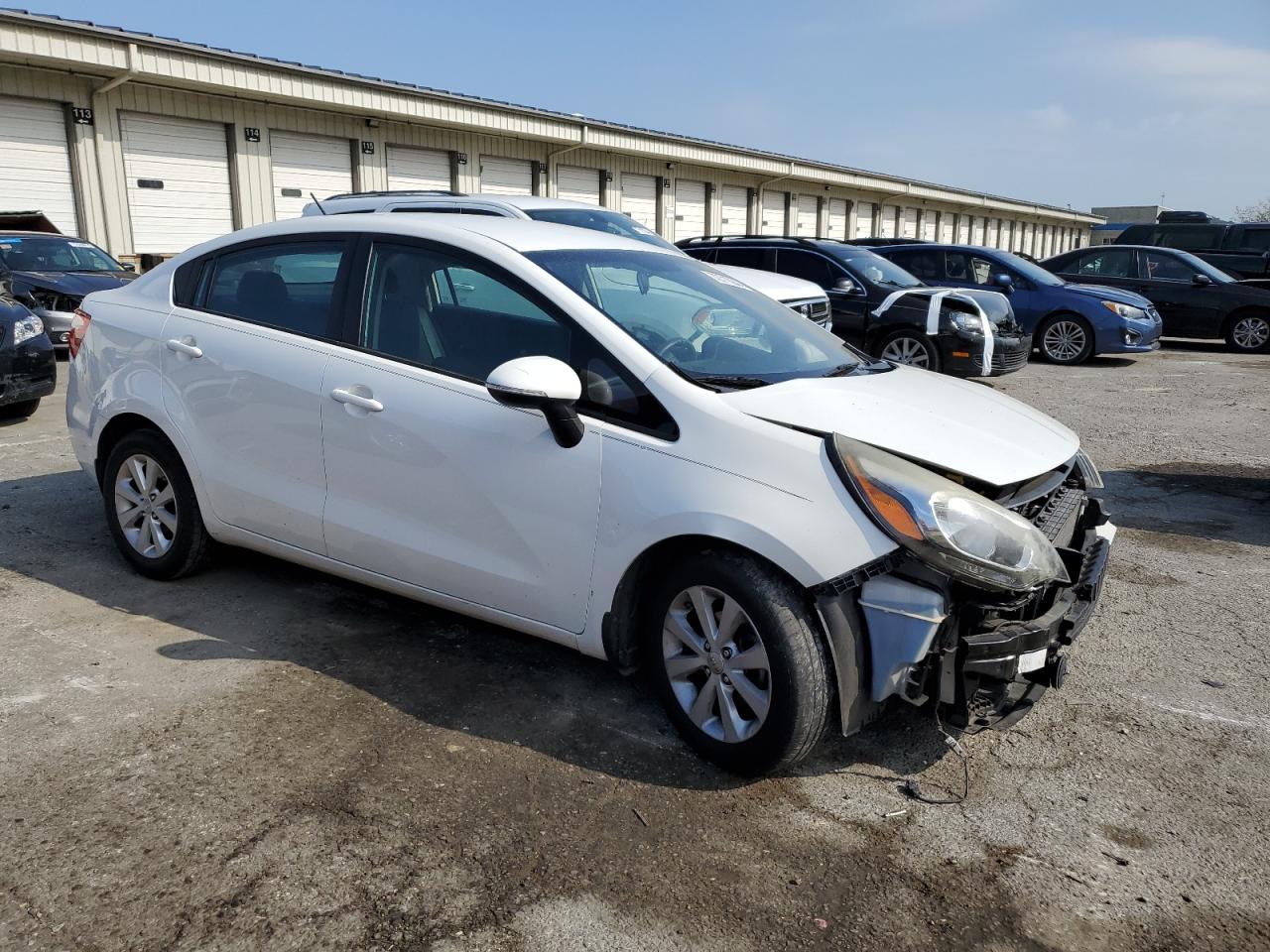 2013 KIA Rio VIN KNADN4A34D6133864 Copart auction photo, front end / vandalism damage thumbnail 4