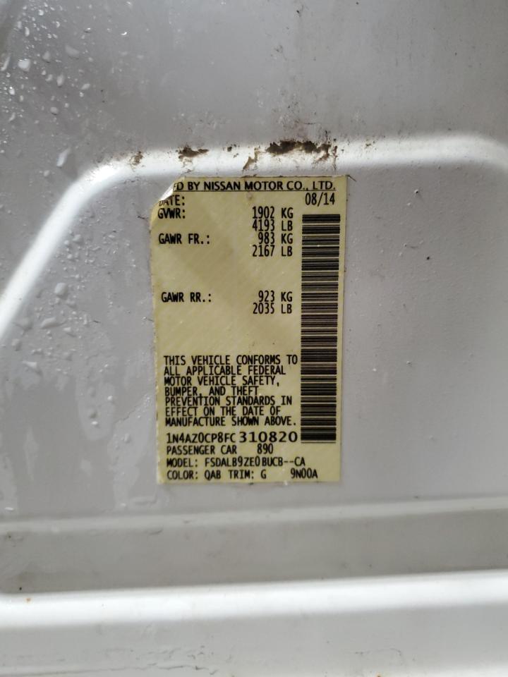 2015 Nissan Leaf VIN 1N4AZ0CP8FC310820 Copart auction photo, side / front end damage thumbnail 14