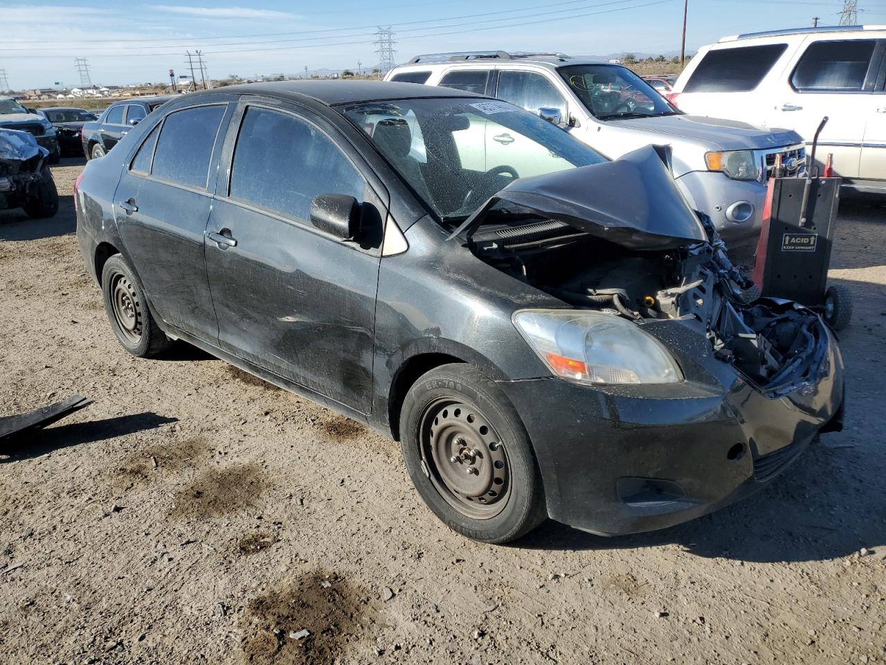 2012 Toyota Yaris VIN JTDBT4K35C1421712 Copart auction photo, front end / frame damage damage thumbnail 4