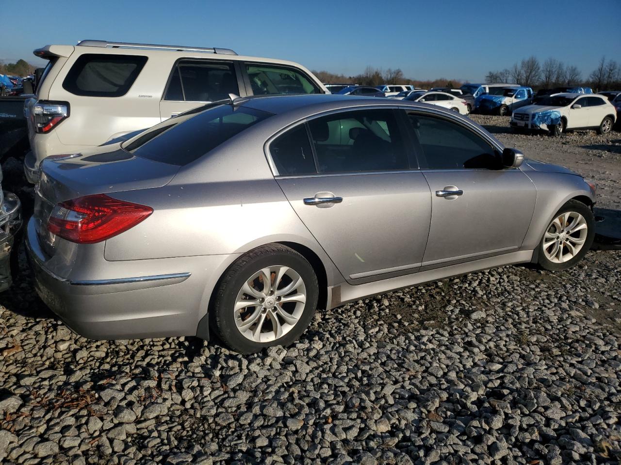 2013 Hyundai Genesis VIN KMHGC4DD2DU250540 Copart auction photo, front end damage thumbnail 3