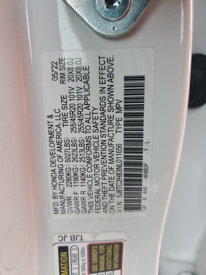 2022 Acura RDX VIN 5J8TC2H83NL011656 Copart auction photo, rear end damage thumbnail 13