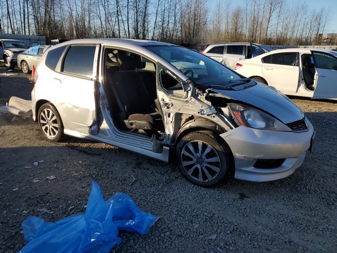2013 Honda Fit VIN JHMGE8H55DC025929 Copart auction photo, all over damage thumbnail 4
