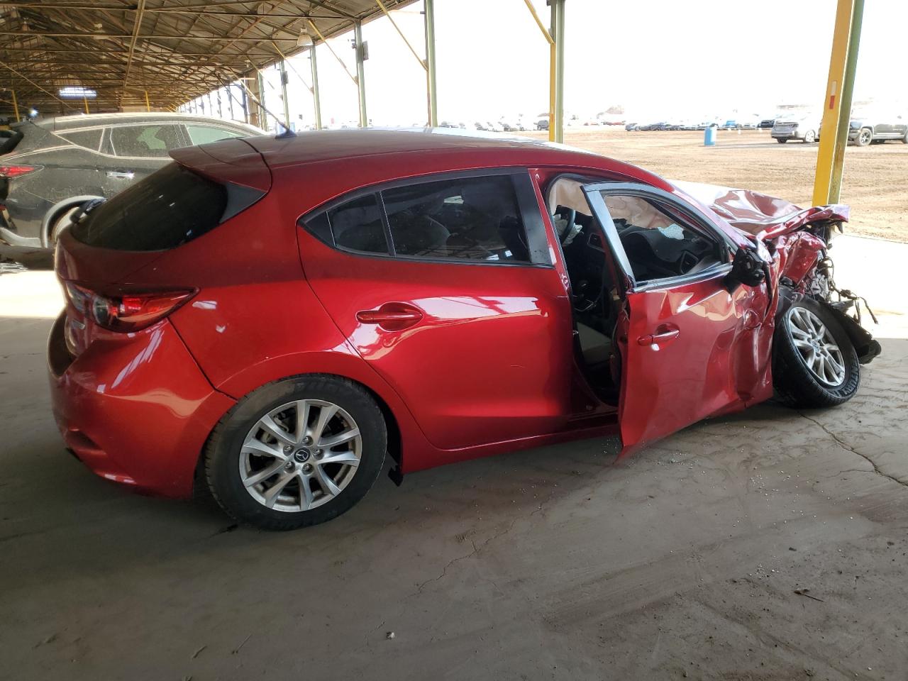2018 Mazda 3 VIN 3MZBN1K71JM237716 Copart auction photo, front end / side damage thumbnail 3