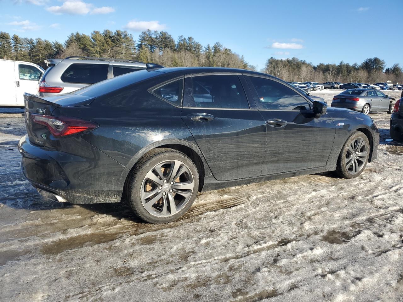 2021 Acura TLX VIN 19UUB6F57MA003660 Copart auction photo, rear end damage thumbnail 3