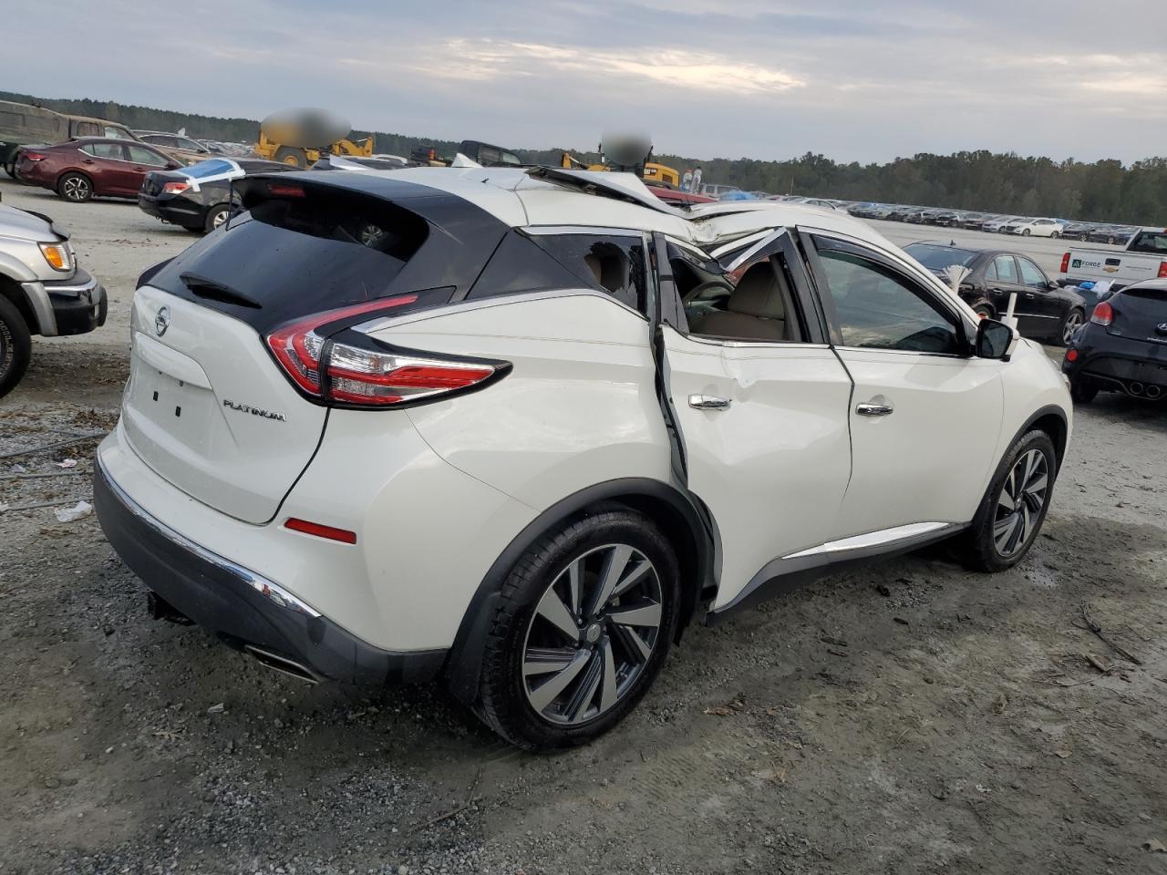 2015 Nissan Murano VIN 5N1AZ2MG9FN277816 Copart auction photo, top/roof damage thumbnail 3