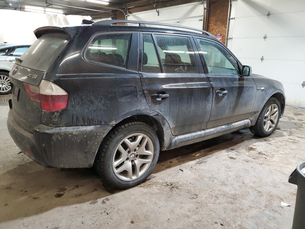 2007 BMW X3 VIN WBXPC93497WF19747 Copart auction photo, front end / side damage thumbnail 3
