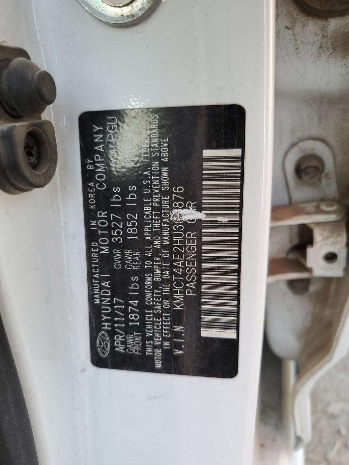 2017 Hyundai Accent VIN KMHCT4AE2HU305876 Copart auction photo, minor dent/scratches damage thumbnail 12