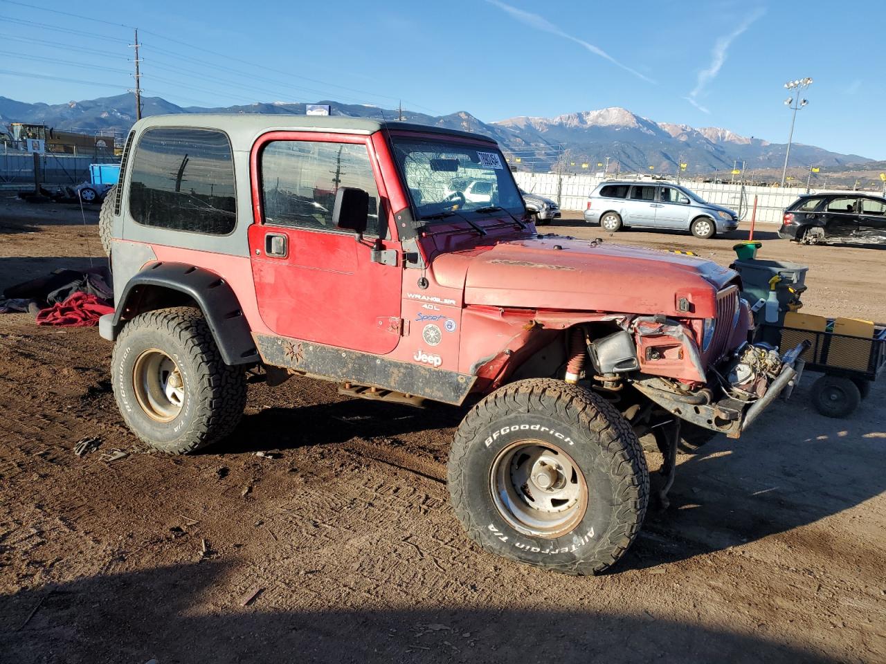 1997 Jeep Wrangler VIN 1J4FY19S7VP529659 Copart auction photo, undercarriage / front end damage thumbnail 4