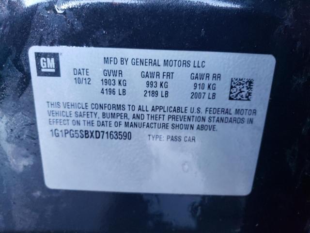 2013 Chevrolet Cruze VIN 1G1PG5SBXD7163590 Copart auction photo, front end / minor dent/scratches damage thumbnail 12