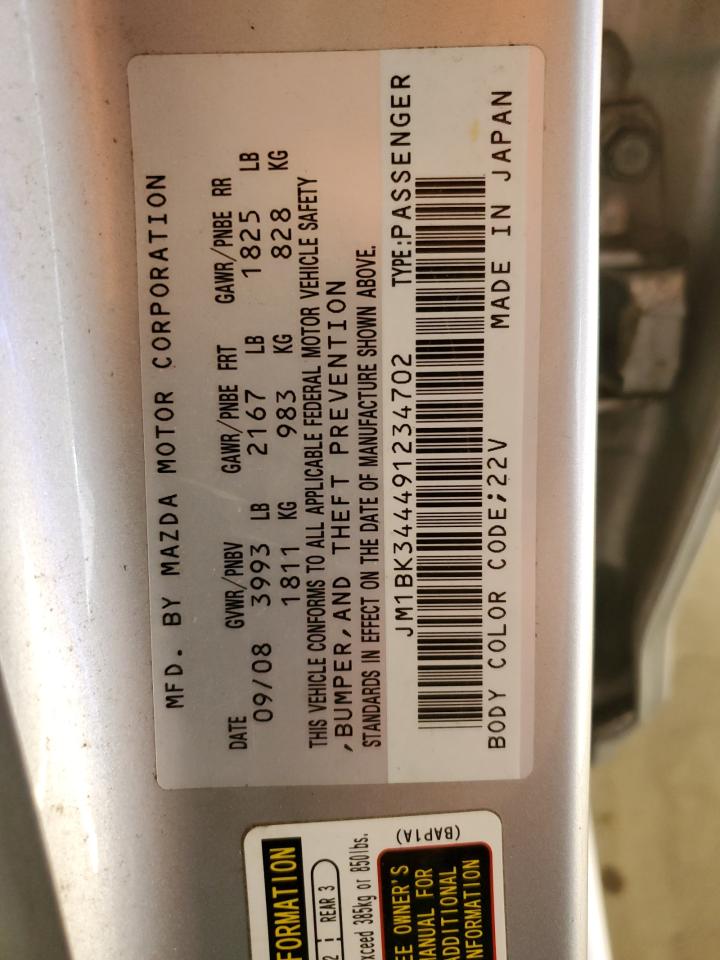 2009 Mazda 3 VIN JM1BK344491234702 Copart auction photo, front end damage thumbnail 13