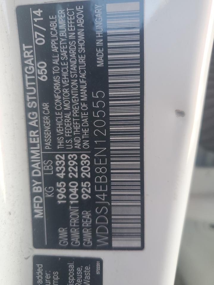 2014 Mercedes-Benz CLA-klasse VIN WDDSJ4EB8EN120555 Copart auction photo, front end damage thumbnail 12