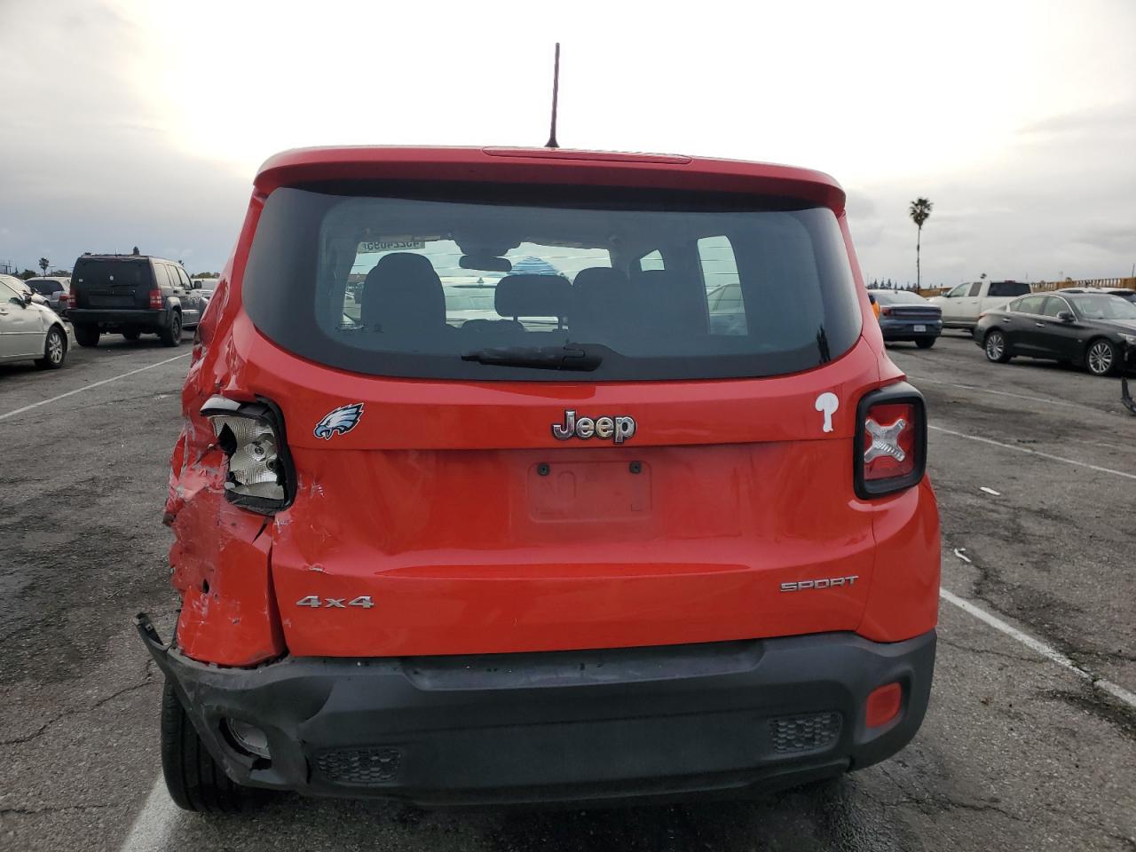 2016 Jeep Renegade VIN ZACCJBATXGPE06807 Copart auction photo, side / rear end damage thumbnail 6