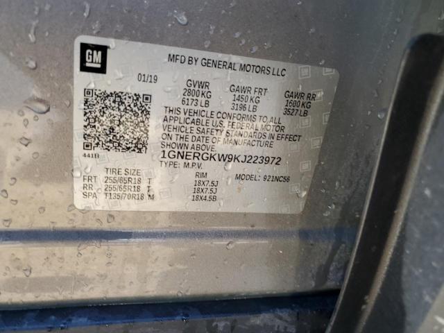 2019 Chevrolet Traverse VIN 1GNERGKW9KJ223972 Copart auction photo, front end / rear end damage thumbnail 14