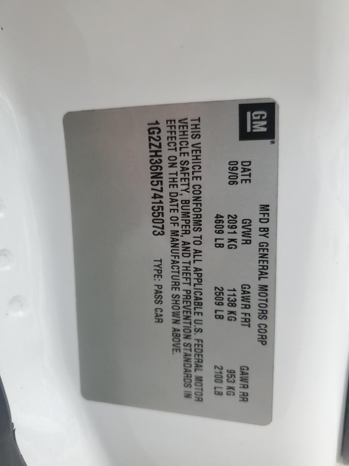 2007 Pontiac G6 VIN 1G2ZH36N574155073 Copart auction photo, all over damage thumbnail 15