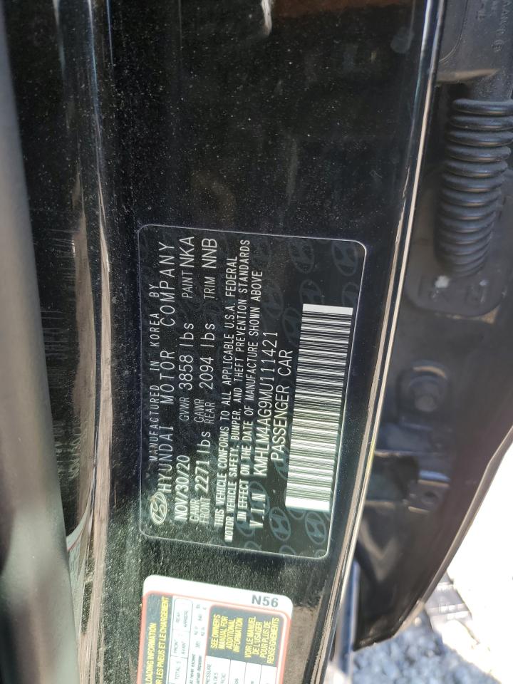 2021 Hyundai Elantra VIN KMHLM4AG9MU111421 Copart auction photo, front end damage thumbnail 13