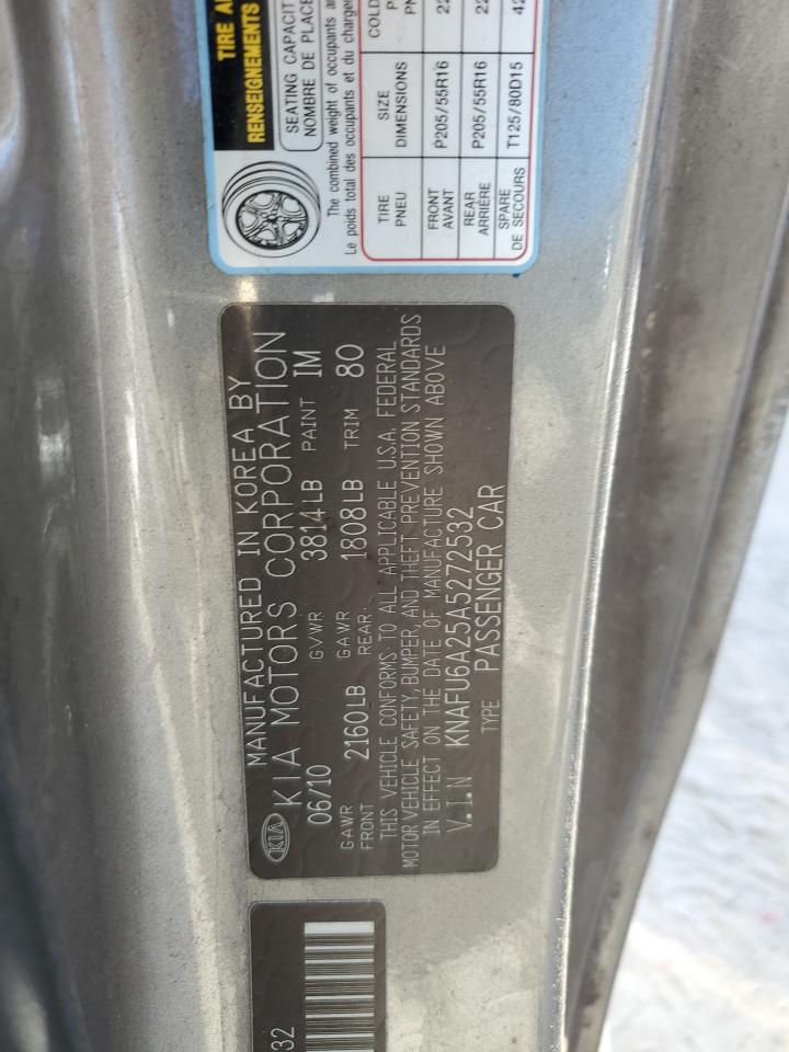 2010 KIA Forte VIN KNAFU6A25A5272532 Copart auction photo, rear end / minor dent/scratches damage thumbnail 12