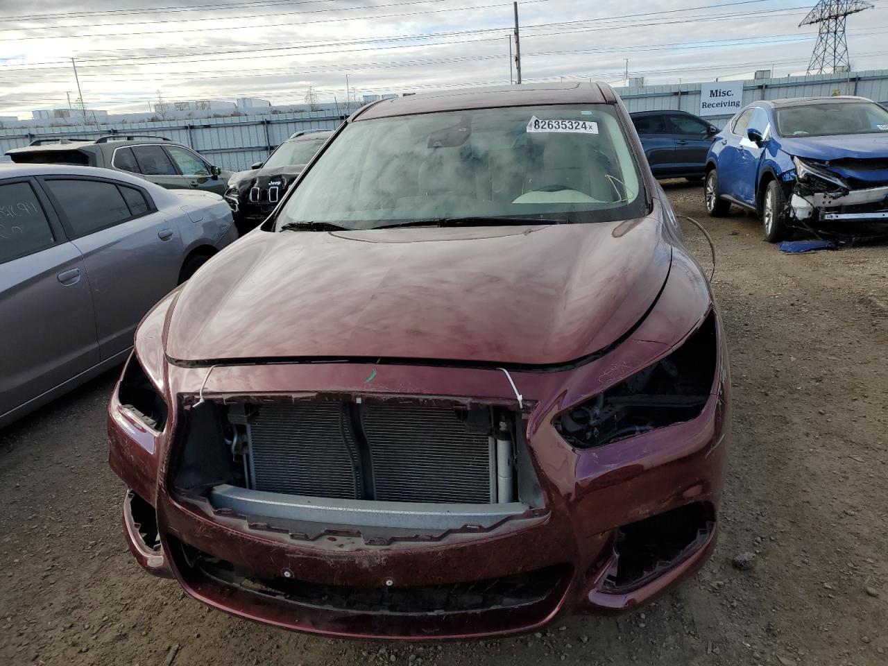 2019 Infiniti QX60 VIN 5N1DL0MM9KC553569 Copart auction photo, front end damage thumbnail 5
