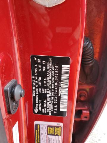 2012 KIA Optima VIN 5XXGR4A68CG089561 Copart auction photo, front end damage thumbnail 13