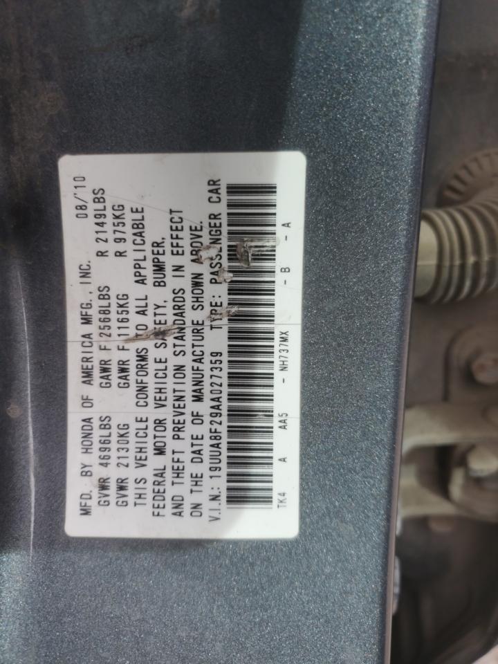 2010 Acura TL VIN 19UUA8F29AA027359 Copart auction photo, undercarriage / minor dent/scratches damage thumbnail 12