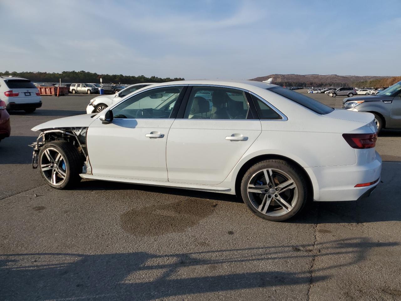 2018 Audi A4 VIN WAUENAF49JN000295 Copart auction photo, front end / side damage thumbnail 2
