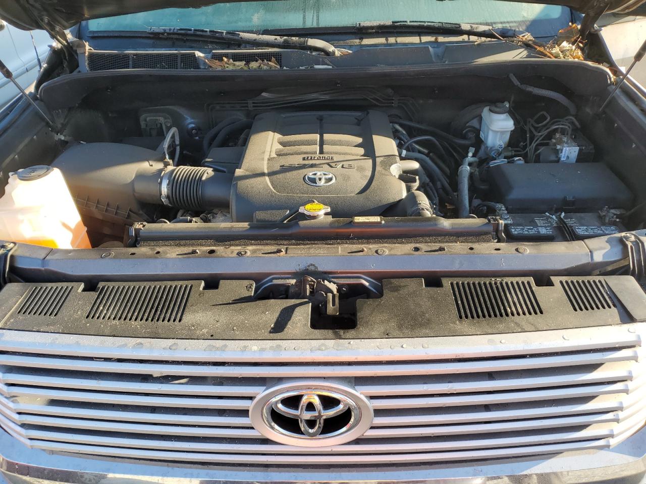 2014 Toyota Tundra VIN 5TFHY5F11EX380795 Copart auction photo, top/roof damage thumbnail 11