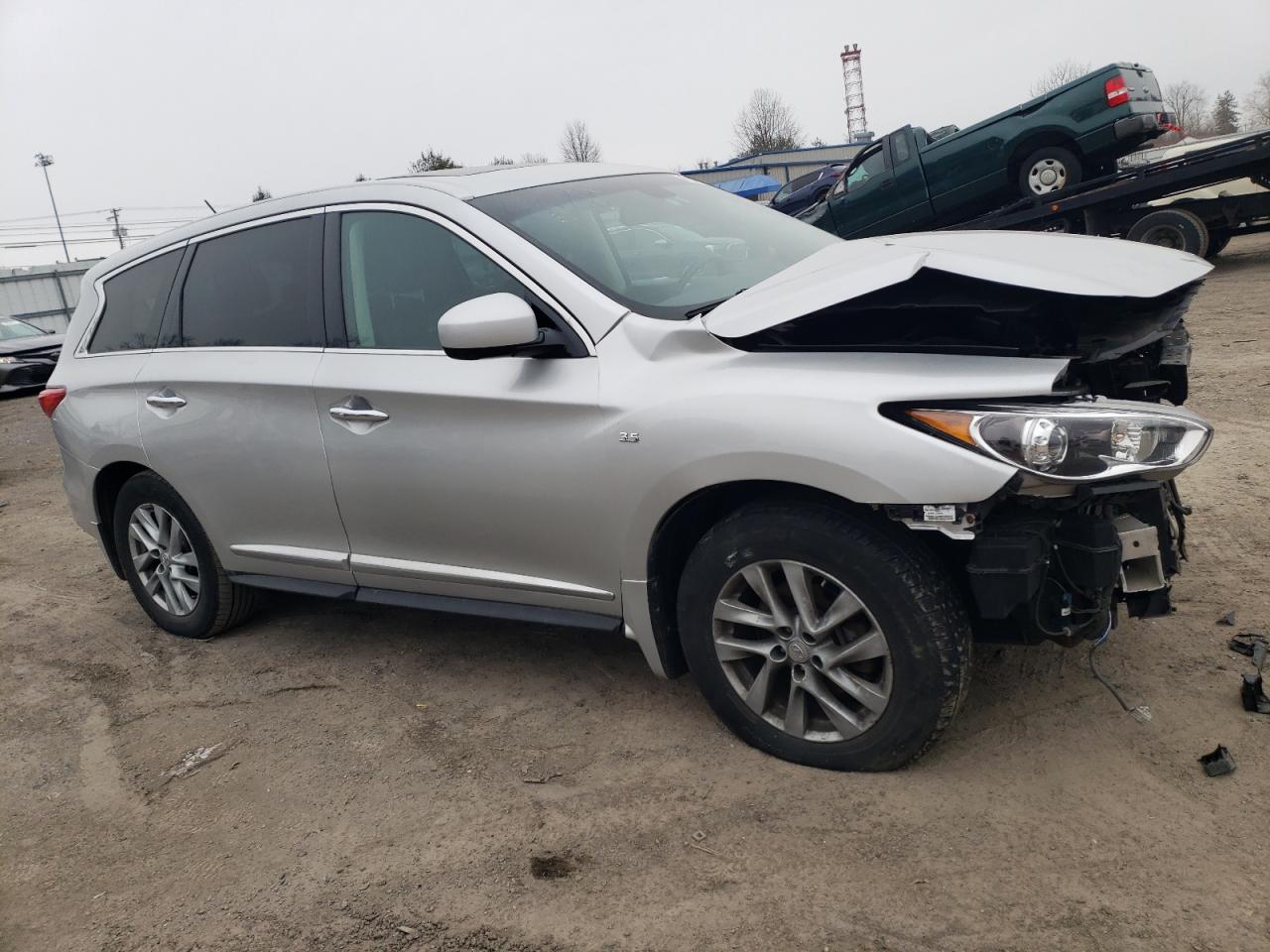 2014 Infiniti QX60 VIN 5N1AL0MM7EC514678 Copart auction photo, front end / side damage thumbnail 4