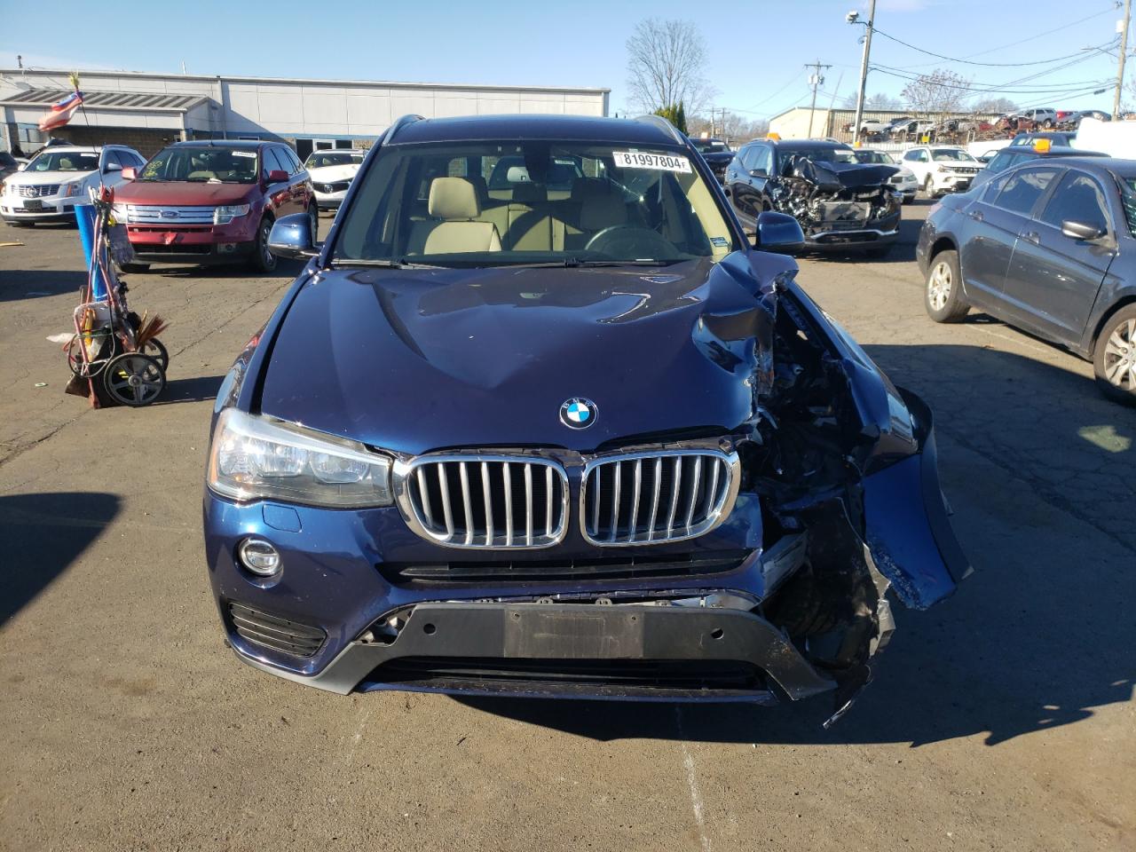 2017 BMW X3 VIN 5UXWX9C35H0W76163 Copart auction photo, front end damage thumbnail 5