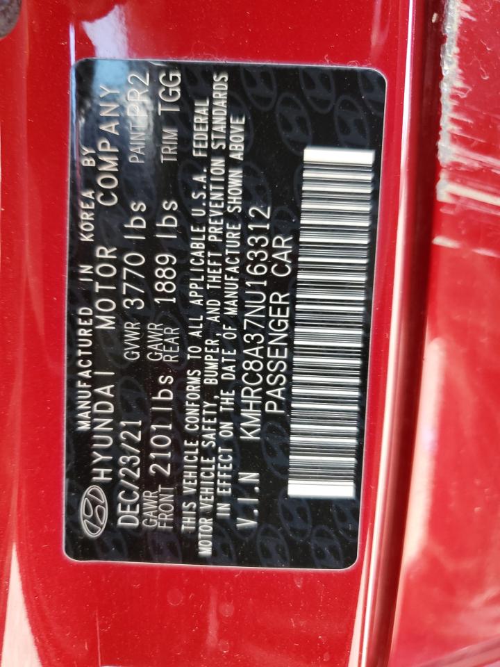 2022 Hyundai Venue VIN KMHRC8A37NU163312 Copart auction photo, rollover damage thumbnail 13