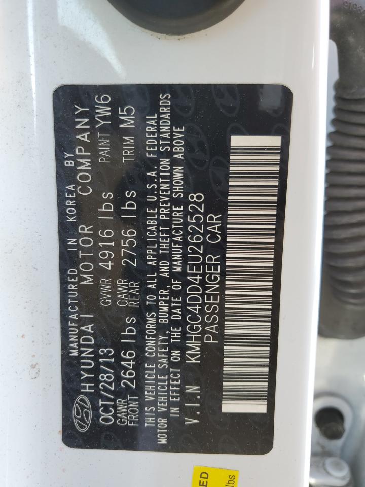 2014 Hyundai Genesis VIN KMHGC4DD4EU262528 Copart auction photo, all over damage thumbnail 13
