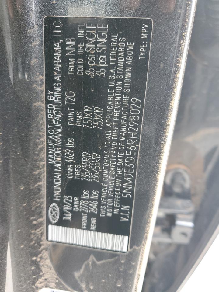 2024 Hyundai Tucson VIN 5NMJE3DE6RH298029 Copart auction photo, front end damage thumbnail 14