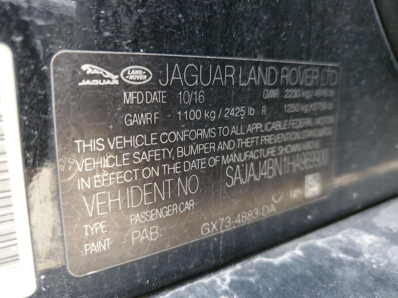 2017 Jaguar XE VIN SAJAJ4BN1HA969900 Copart auction photo, undercarriage damage thumbnail 12