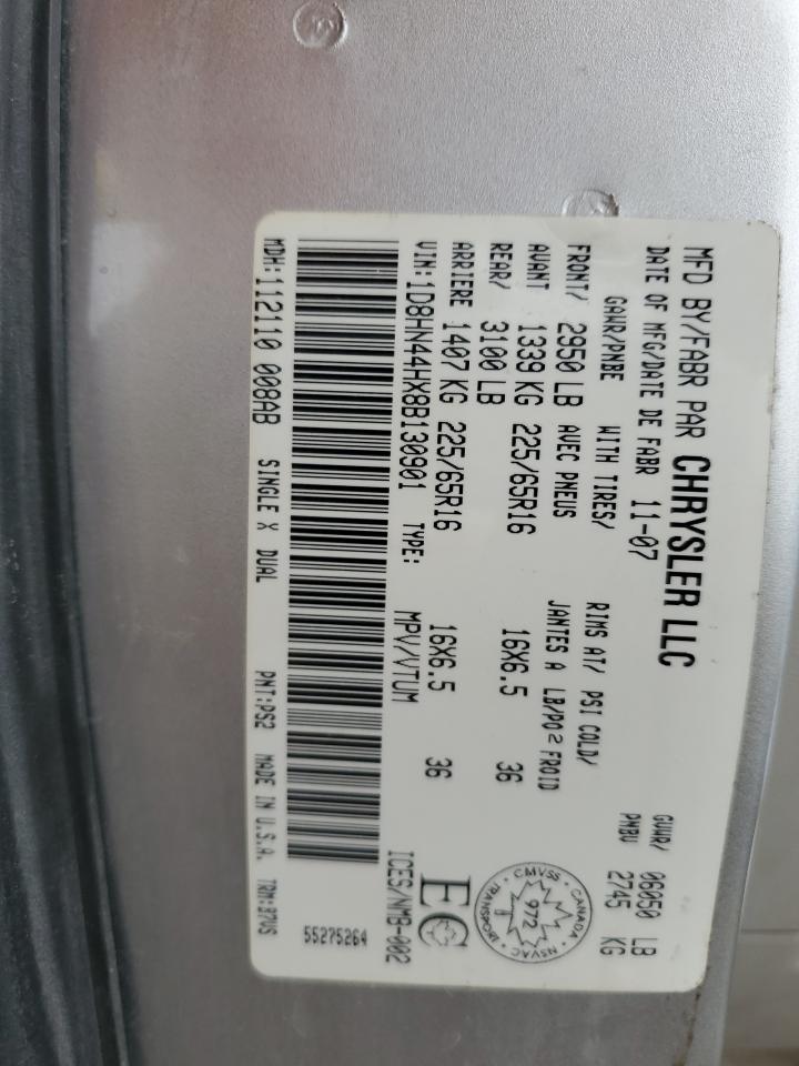2008 Dodge Caravan VIN 1D8HN44HX8B130901 Copart auction photo, all over damage thumbnail 13