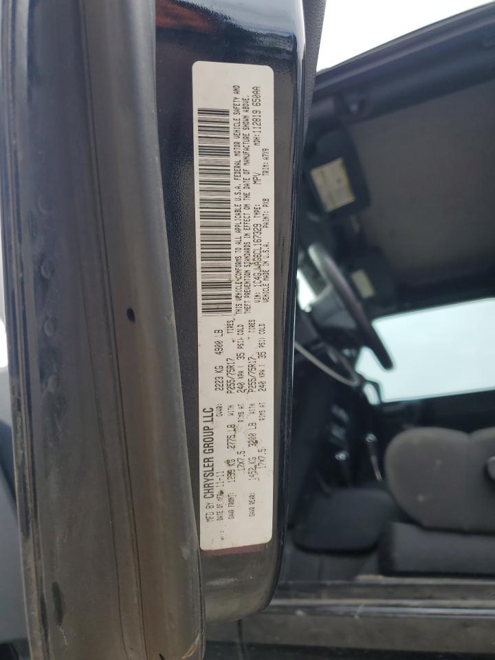 2012 Jeep Wrangler VIN 1C4GJWAG6CL167329 Copart auction photo, rear end damage thumbnail 12