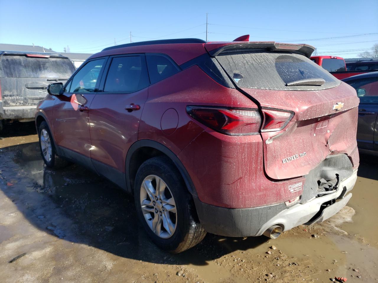 2021 Chevrolet Blazer VIN 3GNKBJRS2MS507372 Copart auction photo, rear end damage thumbnail 2