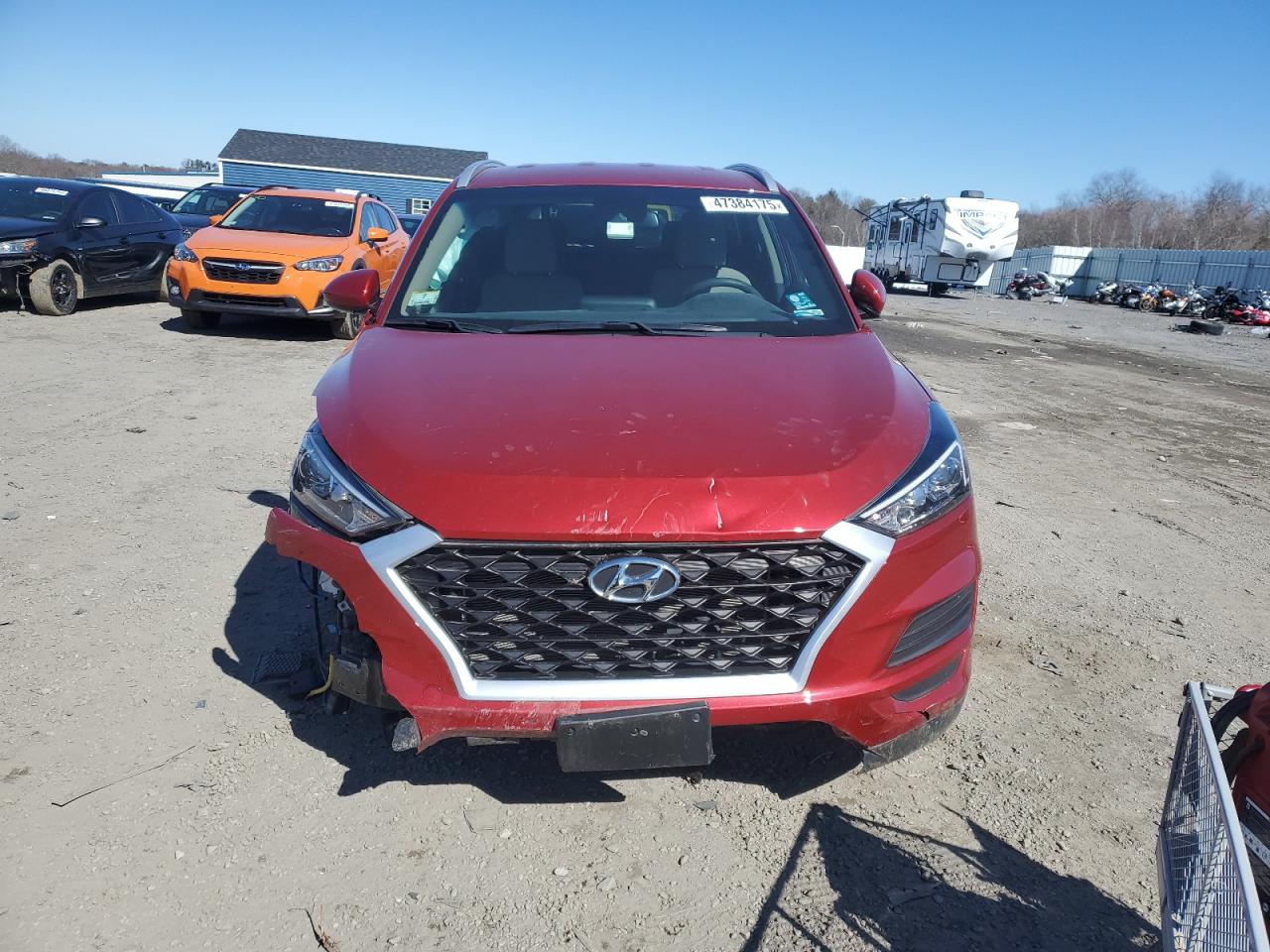 2021 Hyundai Tucson VIN KM8J3CA46MU374704 Copart auction photo, front end / side damage thumbnail 5